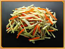 burdock shreds + carrot shreds