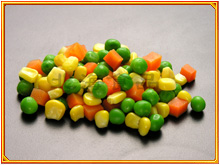 american style tri-color mix of beans with vegetables